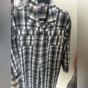 Black and White Plaid Men's Shirt